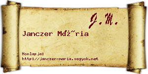 Janczer Mária névjegykártya