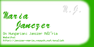 maria janczer business card